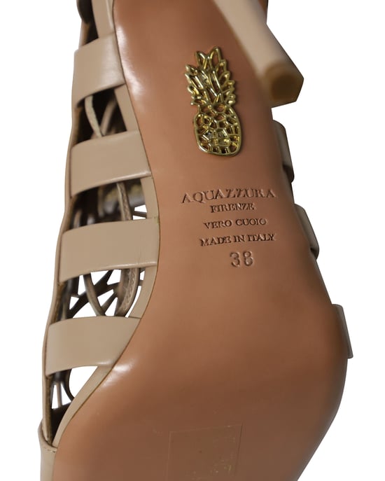 Aquazzura Schnürsandalen Amazon 105 aus nacktem Kalbsleder - Image 6