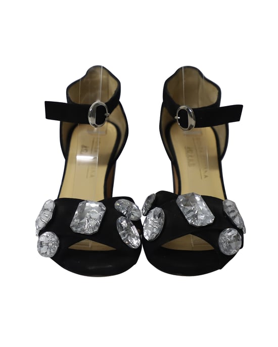 Bionda Castana – Maggie-Sandalen mit Kristallverzierung aus schwarzem Wildleder - Image 2