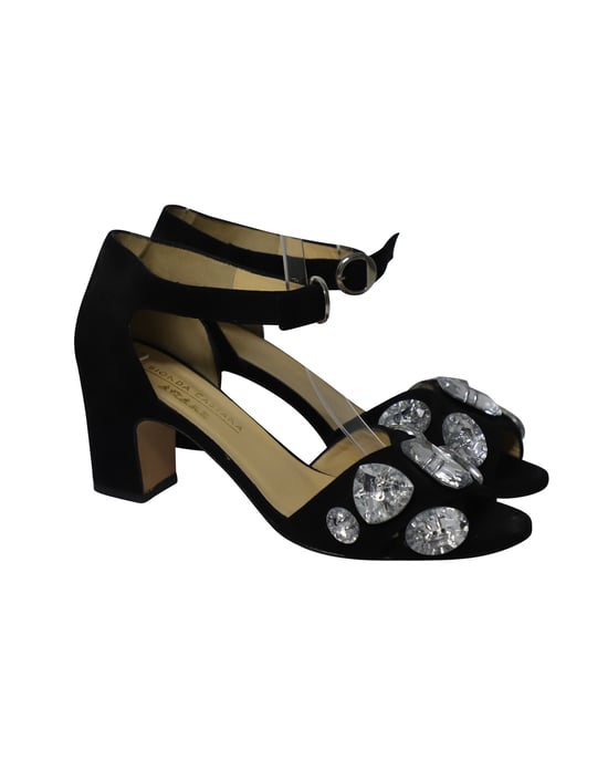 Bionda Castana – Maggie-Sandalen mit Kristallverzierung aus schwarzem Wildleder - Image 3