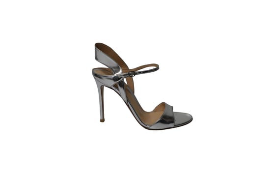 Gianvito Rossi Sandalen mit Knöchelriemen aus silbernem Leder - Image 1