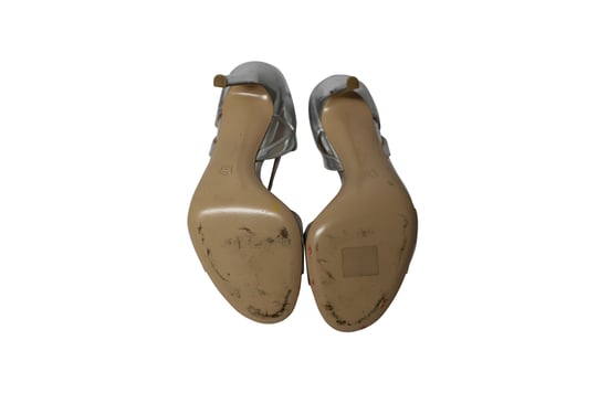 Gianvito Rossi Sandalen mit Knöchelriemen aus silbernem Leder - Image 5