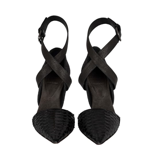 Brunello Cucinelli Monili – Pumps aus Pythonleder mit Knöchelriemen und Perlen – 10er - Image 2