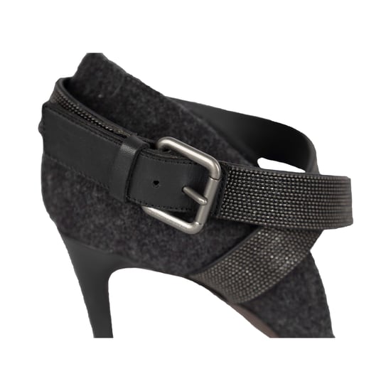 Brunello Cucinelli Monili – Pumps aus Pythonleder mit Knöchelriemen und Perlen – 10er - Image 5