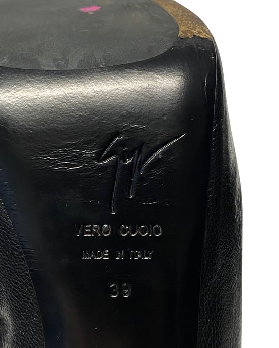 Giuseppe Zanotti Plateaupumps aus schwarzem Leder - Image 6