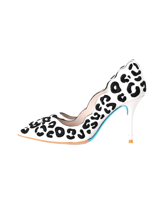 Sophia Webster bedruckte Pumps aus weißem Leder - Image 2