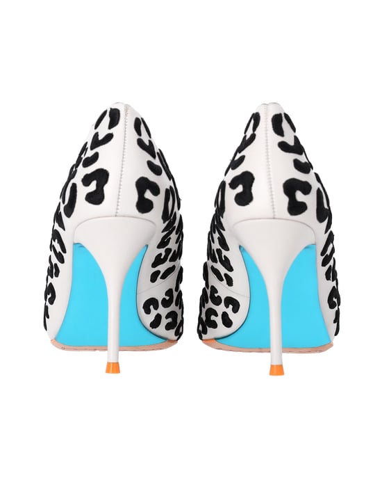 Sophia Webster bedruckte Pumps aus weißem Leder - Image 4