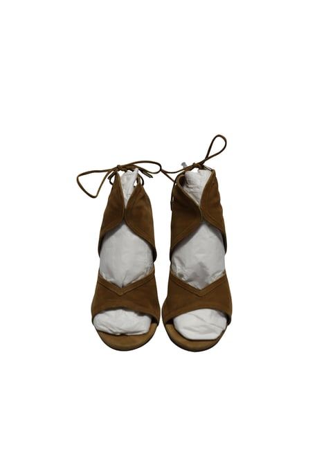 Aquazzura – Cut-Out-Sandalen aus braunem Wildleder - Image 3