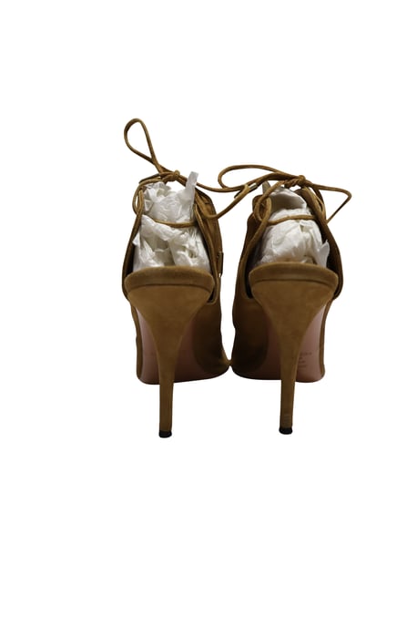 Aquazzura – Cut-Out-Sandalen aus braunem Wildleder - Image 4