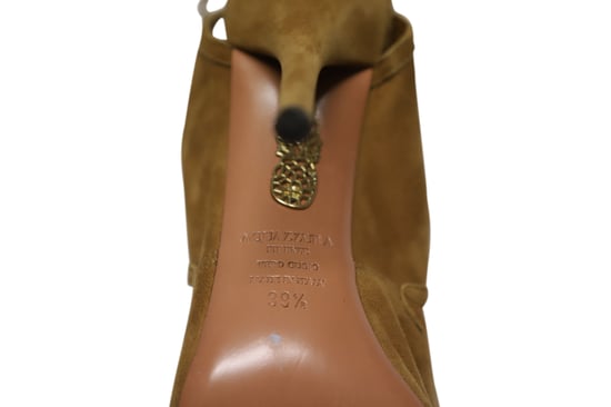 Aquazzura – Cut-Out-Sandalen aus braunem Wildleder - Image 5