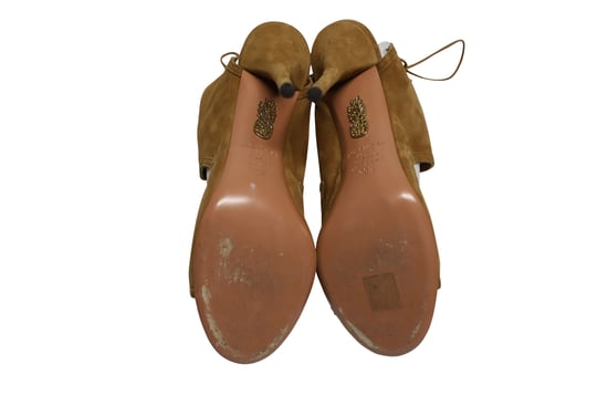 Aquazzura – Cut-Out-Sandalen aus braunem Wildleder - Image 6