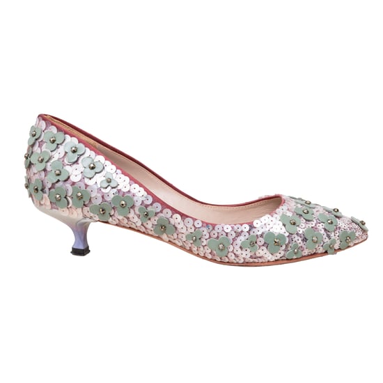 Loewe Pumps mit Blumenperlenverzierung – 20er - Image 1