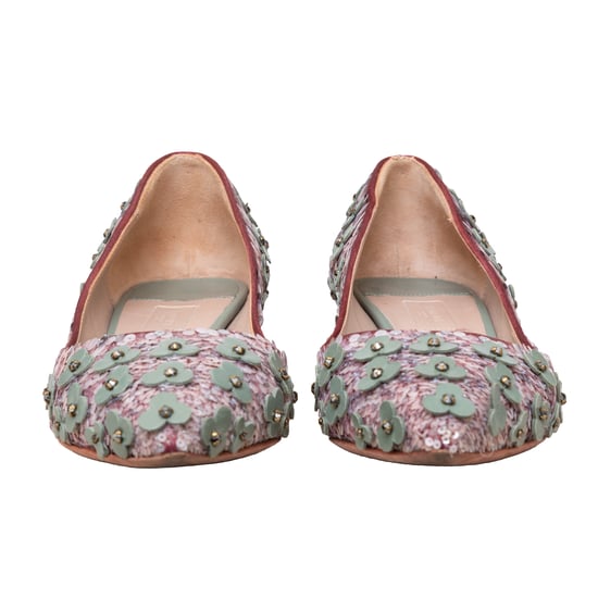 Loewe Pumps mit Blumenperlenverzierung – 20er - Image 5