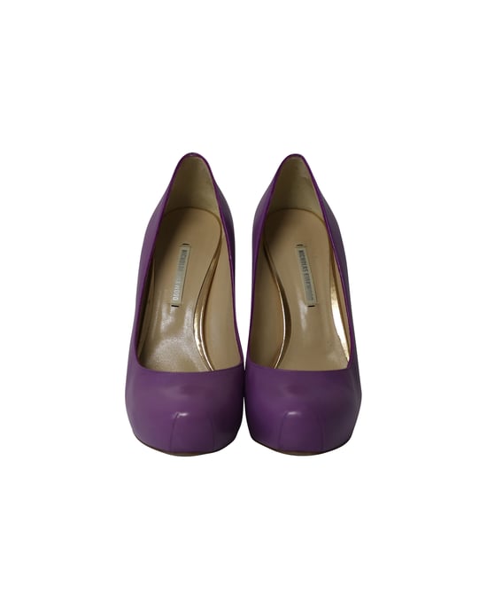Nicholas Kirkwood Plateaupumps aus lila Leder - Image 2