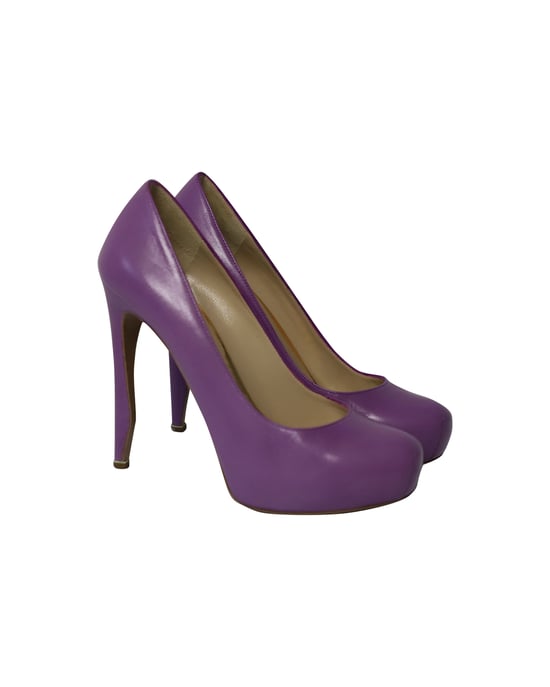 Nicholas Kirkwood Plateaupumps aus lila Leder - Image 3