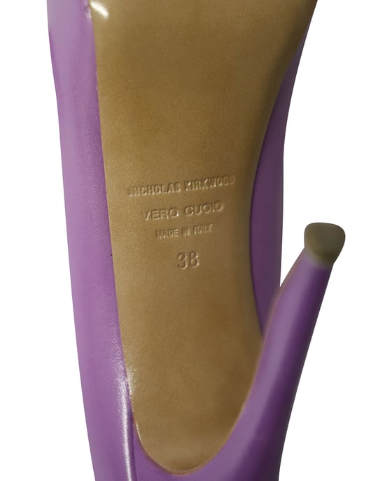 Nicholas Kirkwood Plateaupumps aus lila Leder - Image 6