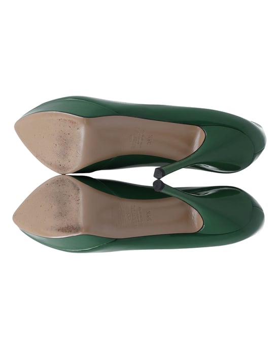 Valentino Plateaupumps aus grünem Lackleder - Image 6