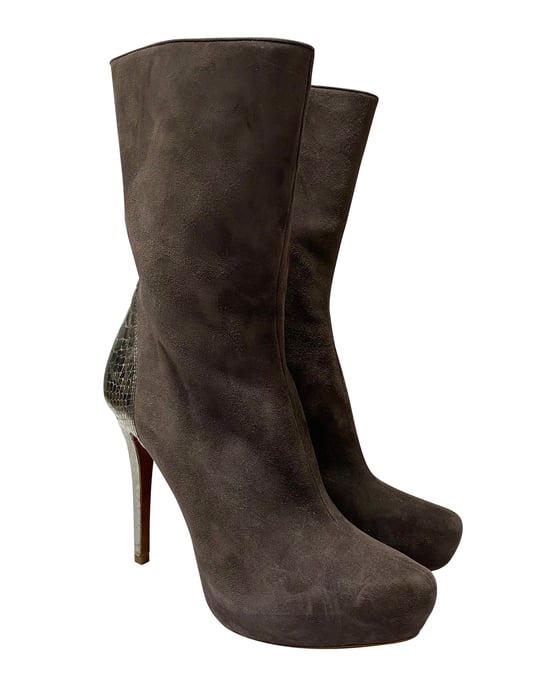 Alexandre Birman Sockenstiefel aus braunem Wildleder - Image 3