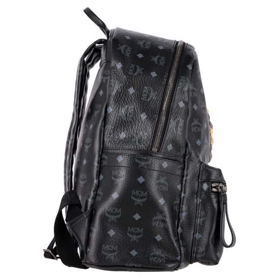 MCM Visetos Sprinkle Stud Stark Rucksack aus schwarzem Leder - Image 2