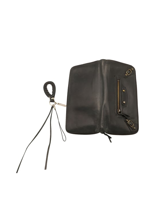 Balenciaga Companion Lange Geldbörse mit Reißverschluss aus schwarzem Kalbsleder - Image 5