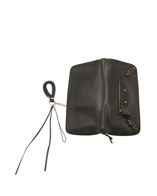 Balenciaga Companion Lange Geldbörse mit Reißverschluss aus schwarzem Kalbsleder - Image 6