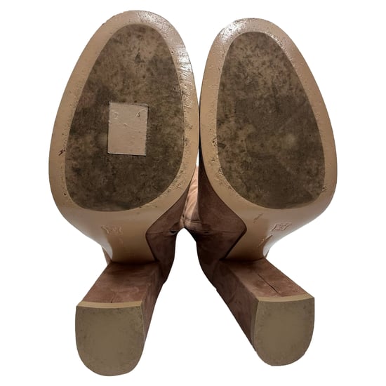Gianvito Rossi Kniehohe Stiefel mit Blockabsatz aus braunem Wildleder - Image 6