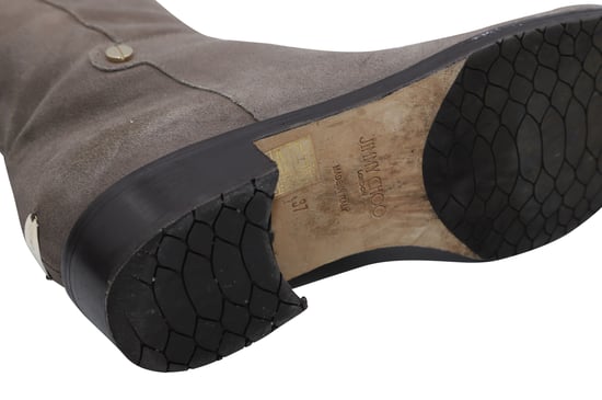 Knielange Stiefel von Jimmy Choo aus braunem Wildleder - Image 6