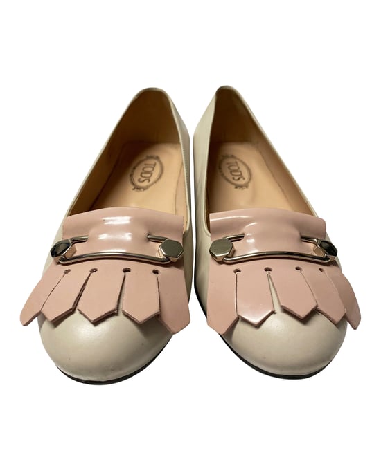 Tod's Mokassin-Flats aus cremefarbenem Leder - Image 2