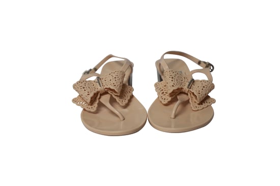 Salvatore Ferragamo Perala Ribbon Thong Sandalen aus rosa Gummi - Image 2