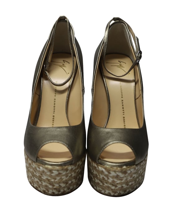 Giuseppe Zanotti Cumber 105 Keilabsatz aus goldenem Leder - Image 2
