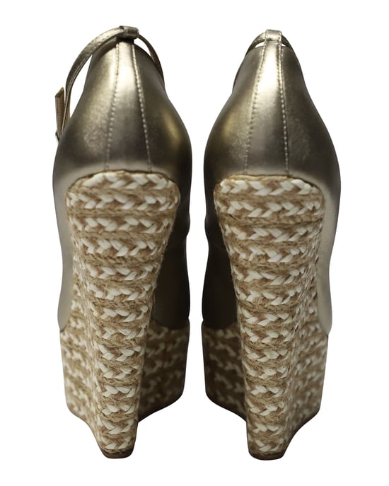 Giuseppe Zanotti Cumber 105 Keilabsatz aus goldenem Leder - Image 6