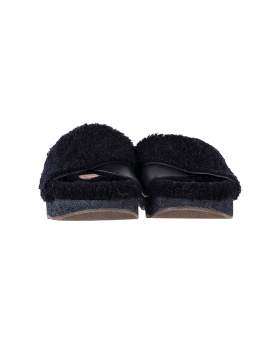 Chloé Wellen-Slides aus schwarzem Schaffell und Leder - Image 5