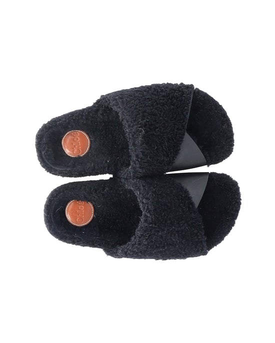 Chloé Wellen-Slides aus schwarzem Schaffell und Leder - Image 6