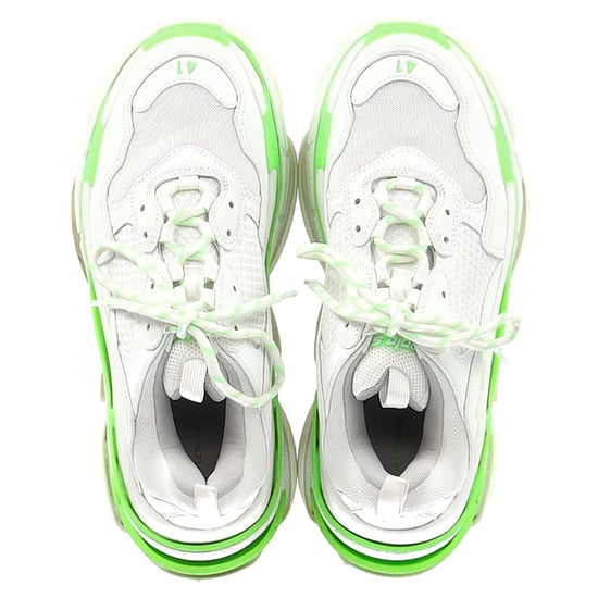 Balenciaga Triple S Sneakers aus weißem und neongrünem Polyester - Image 3