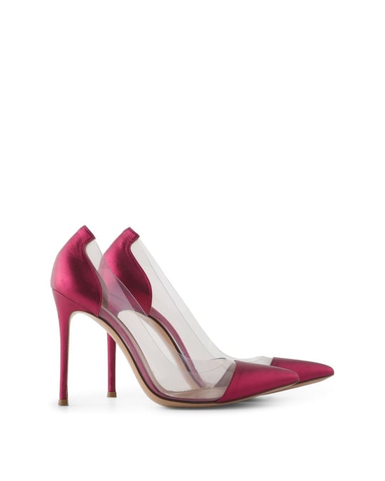 Gianvito Rossi Metallic Pink Leder- und PVC-Pumps - Image 4