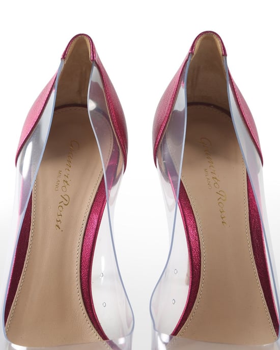 Gianvito Rossi Metallic Pink Leder- und PVC-Pumps - Image 6