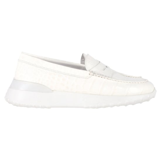Tod's x Alber Elbaz Krokodilleder-Details Slipper aus weißem Leder - Image 1