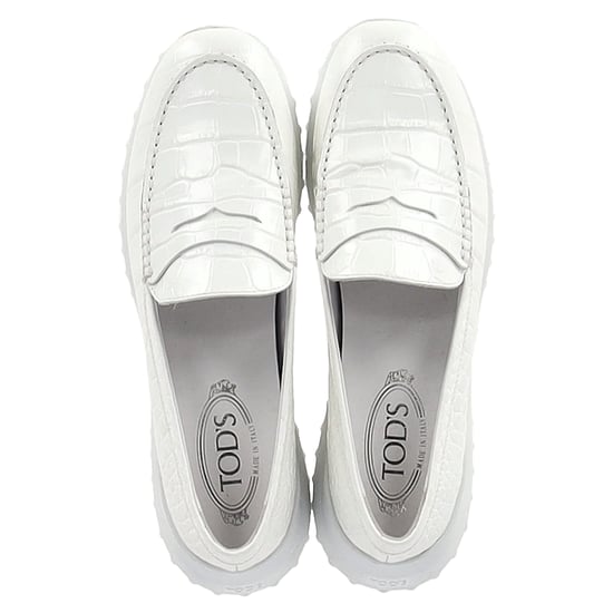 Tod's x Alber Elbaz Krokodilleder-Details Slipper aus weißem Leder - Image 3