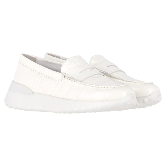 Tod's x Alber Elbaz Krokodilleder-Details Slipper aus weißem Leder - Image 4