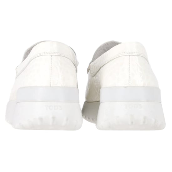Tod's x Alber Elbaz Krokodilleder-Details Slipper aus weißem Leder - Image 5