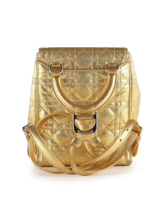 Dior Stardust Gold Leder Cannage Rucksack - Image 2