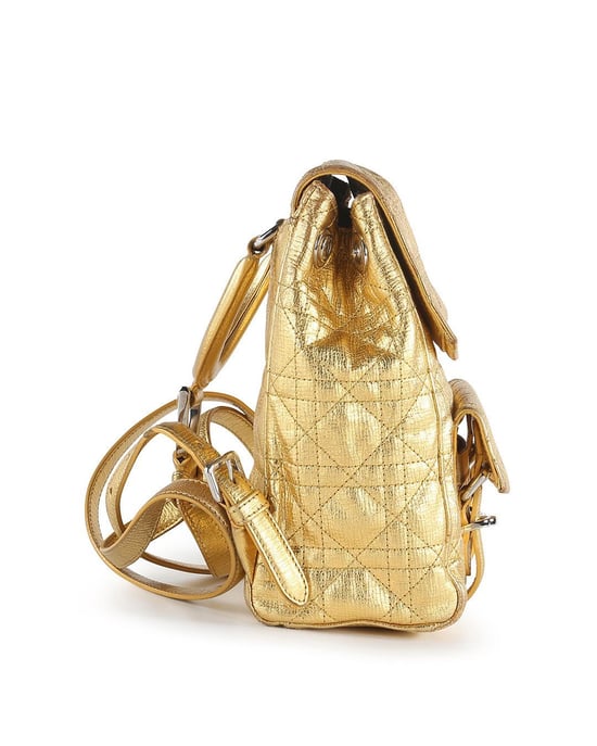 Dior Stardust Gold Leder Cannage Rucksack - Image 3
