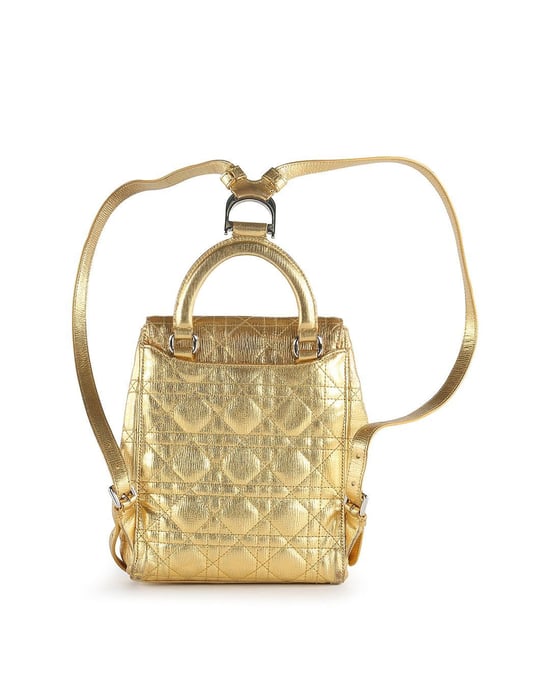 Dior Stardust Gold Leder Cannage Rucksack - Image 4