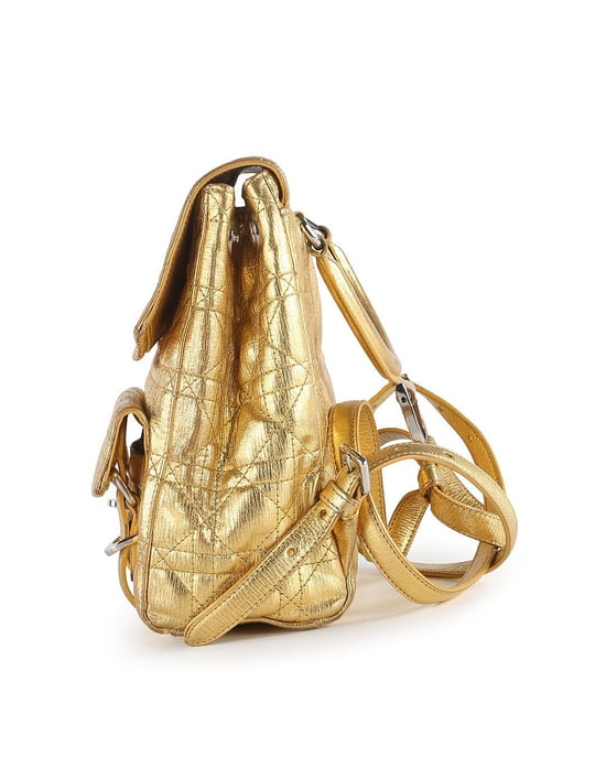 Dior Stardust Gold Leder Cannage Rucksack - Image 5