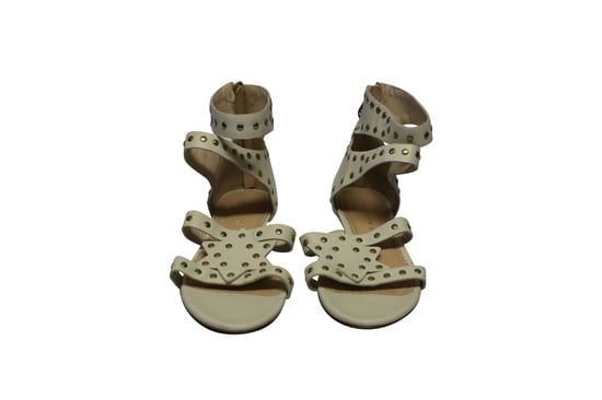 Charlotte Olympia – Sandalen mit Nieten und Sternen aus weißem Kalbsleder - Image 2