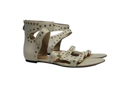 Charlotte Olympia – Sandalen mit Nieten und Sternen aus weißem Kalbsleder - Image 3