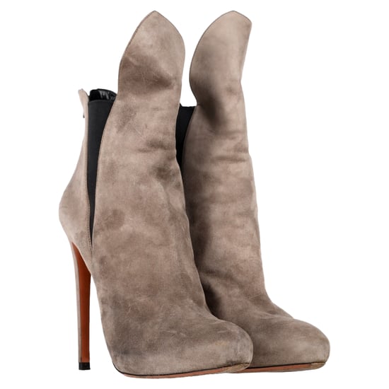 Alaïa Ankle Boots aus grauem Wildleder - Image 4