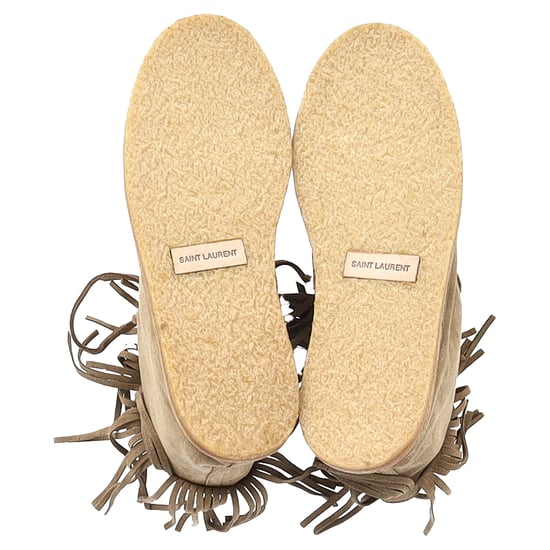 Saint Laurent Nino Fransen Ankle Boots aus braunem Wildleder - Image 5