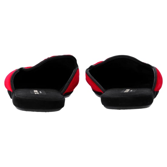 Dolce & Gabbana Bestickte Flache Pantoletten aus rotem Samt - Image 2