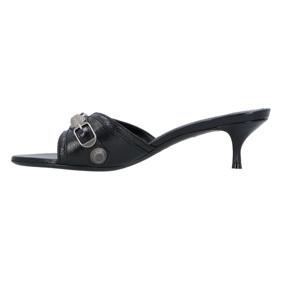 Balenciaga Cagole 50 mm Sandalen 'Schwarzes Arena-Lammleder' - Image 2