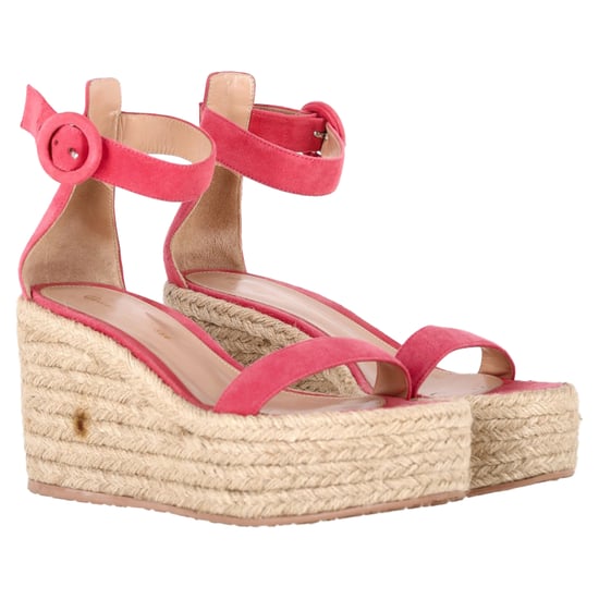 Gianvito Rossi Portofino Plateau Wedge Espadrilles Sandalen aus rosa Wildleder - Image 5